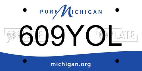609YOL Michigan License Plate