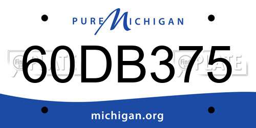 60DB375 Michigan License Plate