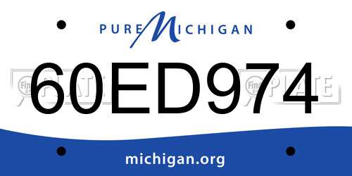60ED974 Michigan License Plate