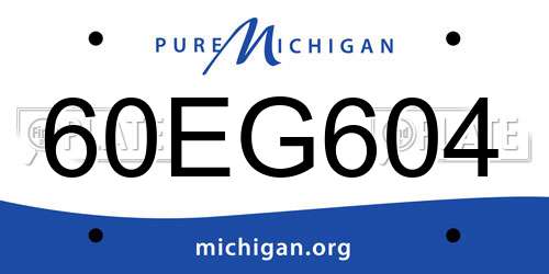 60EG604 Michigan License Plate