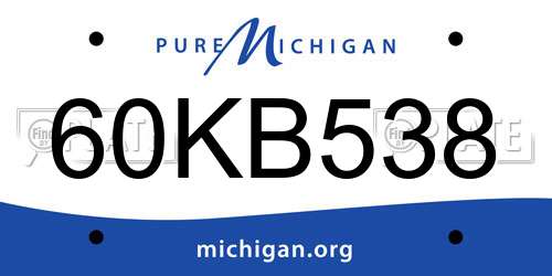 60KB538 Michigan License Plate
