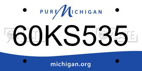 60KS535 Michigan License Plate
