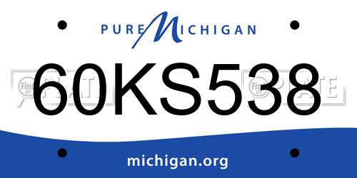 60KS538 Michigan License Plate