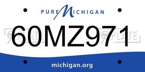 60MZ971 Michigan License Plate