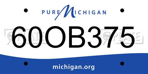 60OB375 Michigan License Plate