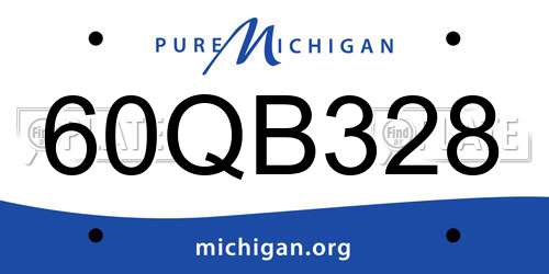 60QB328 Michigan License Plate