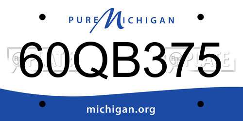 60QB375 Michigan License Plate