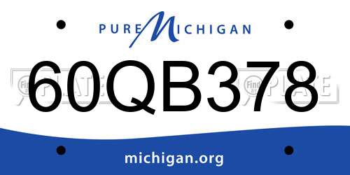 60QB378 Michigan License Plate