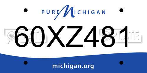 60XZ481 Michigan License Plate