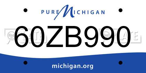 60ZB990 Michigan License Plate