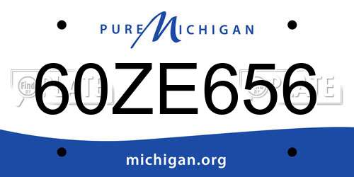 60ZE656 Michigan License Plate
