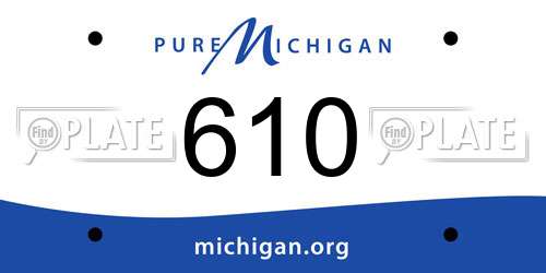 610 Michigan License Plate