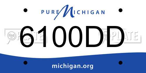 6100DD Michigan License Plate