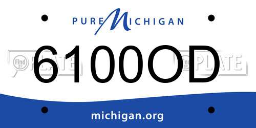 6100OD Michigan License Plate