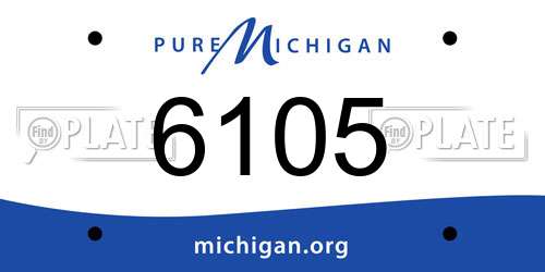 6105 Michigan License Plate
