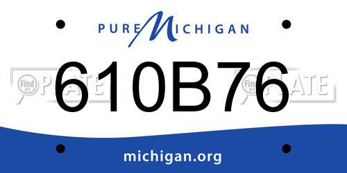 610B76 Michigan License Plate