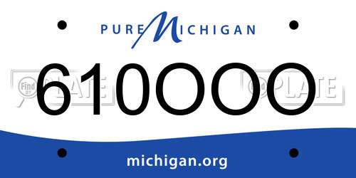 610OOO Michigan License Plate