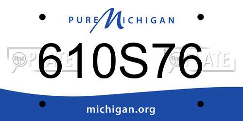610S76 Michigan License Plate