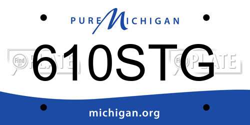 610STG Michigan License Plate