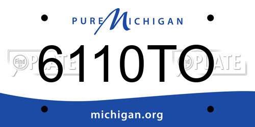 6110TO Michigan License Plate