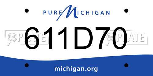 611D70 Michigan License Plate