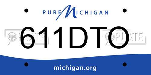 611DTO Michigan License Plate