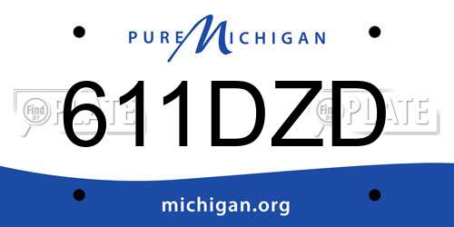 611DZD Michigan License Plate