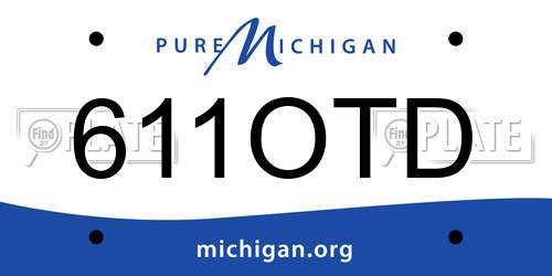 611OTD Michigan License Plate