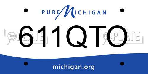 611QTO Michigan License Plate