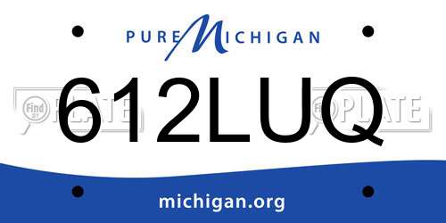 612LUQ Michigan License Plate