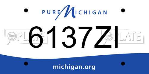 6137ZI Michigan License Plate