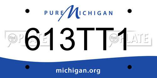 613TT1 Michigan License Plate