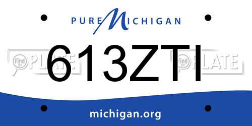 613ZTI Michigan License Plate