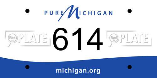 614 Michigan License Plate