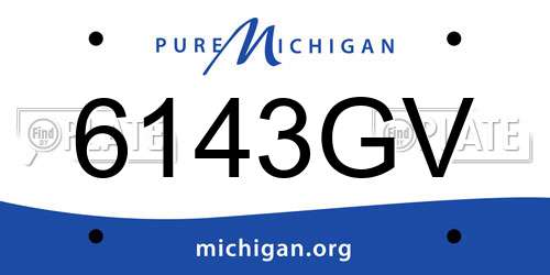6143GV Michigan License Plate