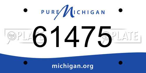 61475 Michigan License Plate