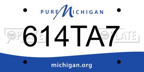 614TA7 Michigan License Plate