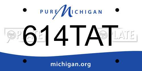 614TAT Michigan License Plate