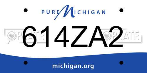 614ZA2 Michigan License Plate
