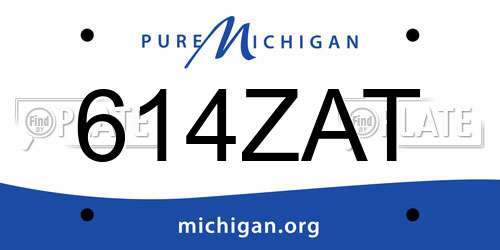614ZAT Michigan License Plate
