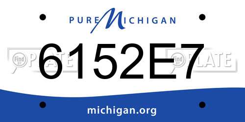 6152E7 Michigan License Plate