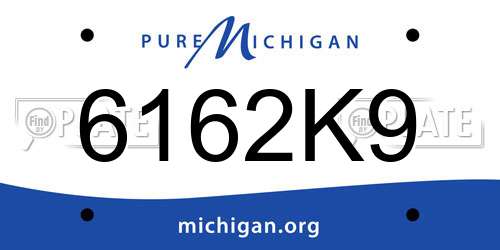 6162K9 Michigan License Plate
