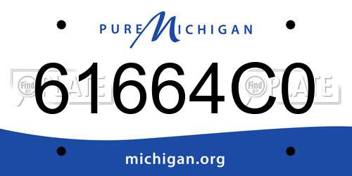 61664C0 Michigan License Plate