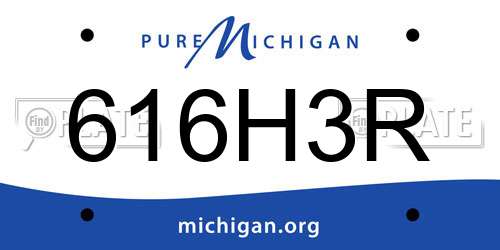 616H3R Michigan License Plate