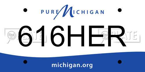 616HER Michigan License Plate