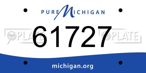 61727 Michigan License Plate