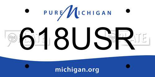 618USR Michigan License Plate