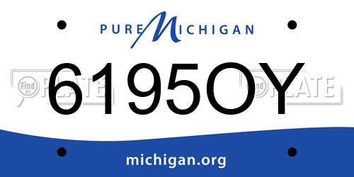 6195OY Michigan License Plate