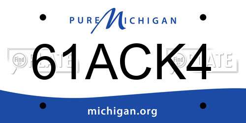 61ACK4 Michigan License Plate