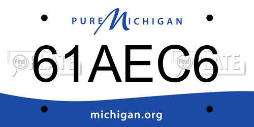 61AEC6 Michigan License Plate